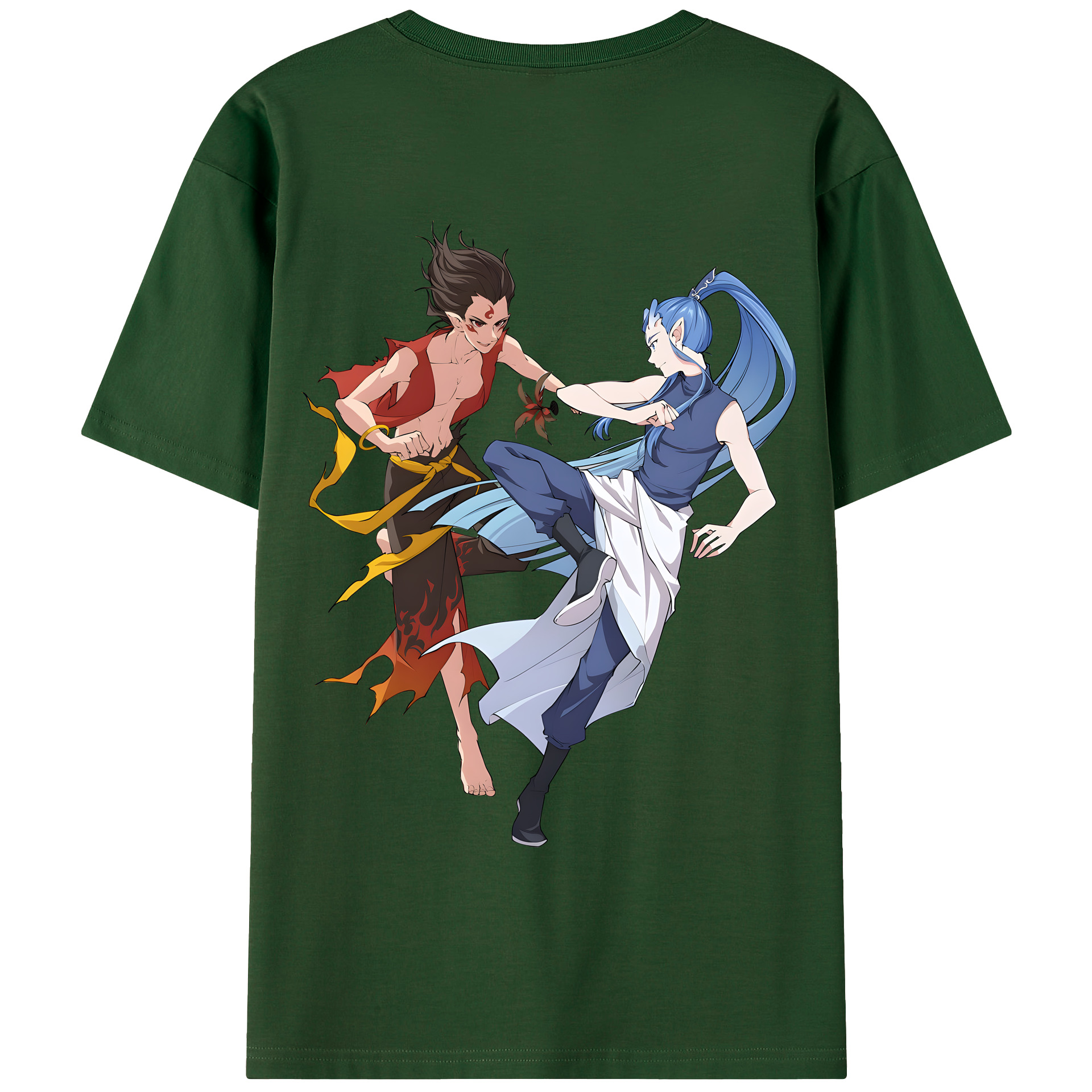 （画像用） Ne Zha 2 ナタ 魔童の大暴れ 綿100％半袖Tシャツ（背面プリント）